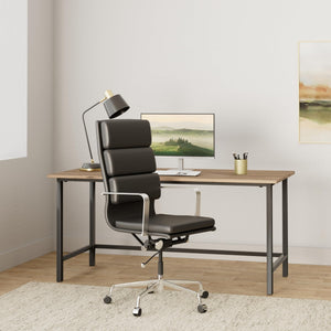 Tall Back Padded Management Office Chair with Chrome Frame & Aluminum Base
