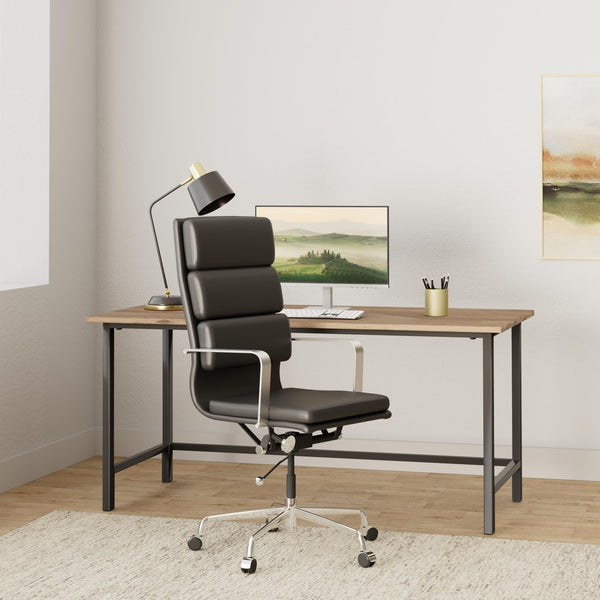 Tall Back Padded Management Office Chair with Chrome Frame & Aluminum Base
