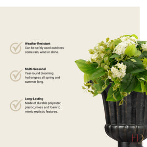 Adjustable Artificial Hydrangea Urn Planter Filler – Set of 2