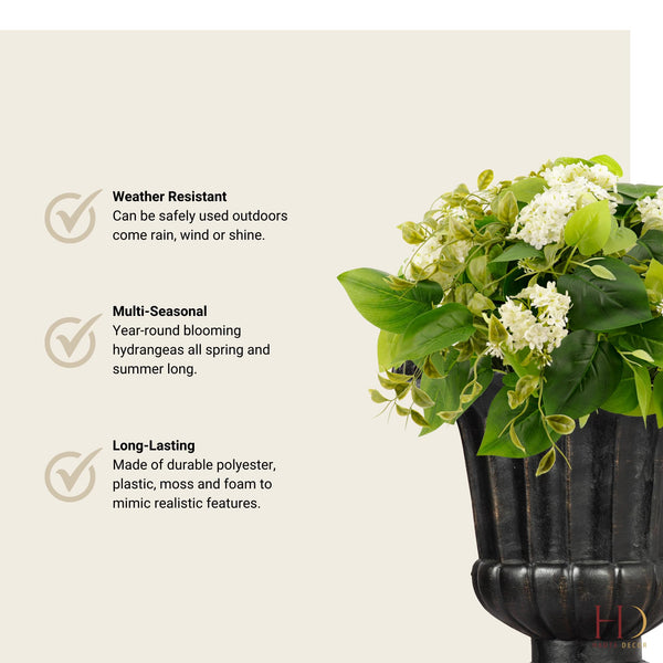 Adjustable Artificial Hydrangea Urn Planter Filler – Set of 2