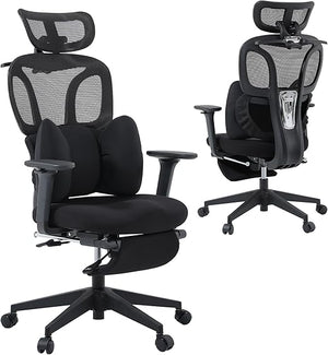 Ergonomic High Back Office Chair with Lumbar Support, Headrest & Footrest