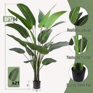 Artificial Bird of Paradise Tree — Large Faux Tropical Indoor Plant