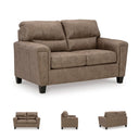 Dark Brown Faux Leather Loveseat