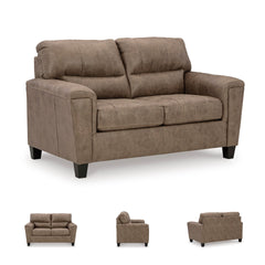 Dark Brown Faux Leather Loveseat