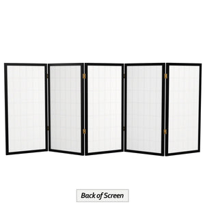 5-Panel Shoji Screen Room Divider – Rice Paper & Wood