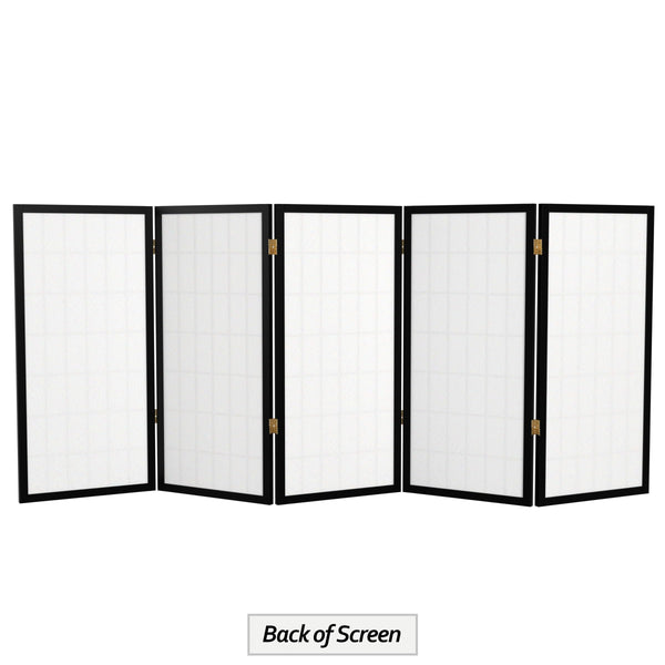 5-Panel Shoji Screen Room Divider – Rice Paper & Wood