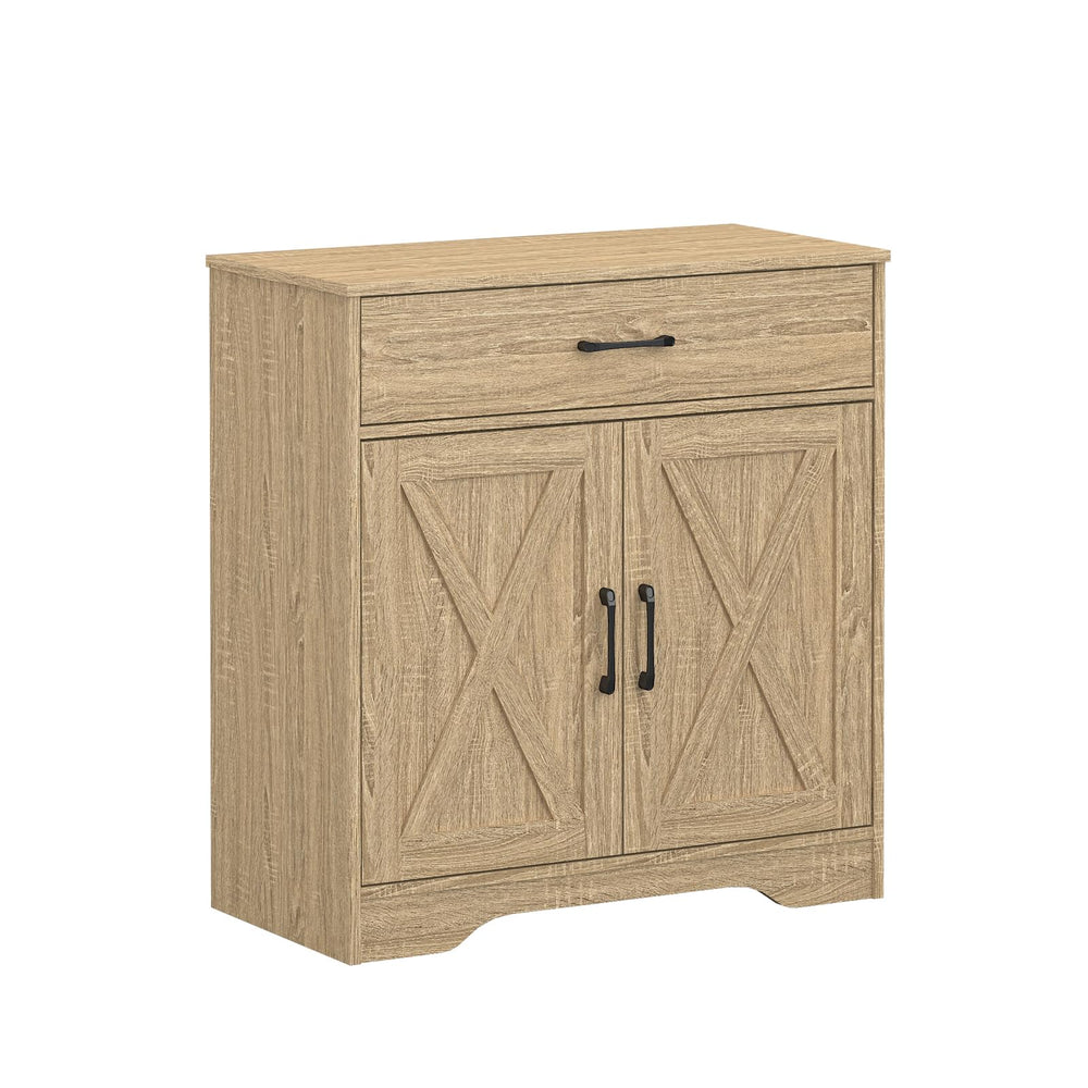 Wooden Cabinet with Drawer and 2-Door Storage