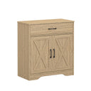 Wooden Cabinet with Drawer and 2-Door Storage