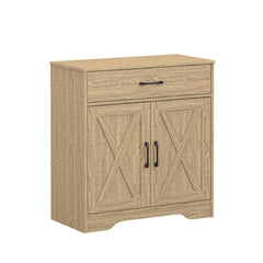 Wooden Cabinet with Drawer and 2-Door Storage