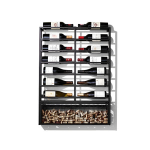 Wall Wine Rack with Cork Catcher – Iron, Label-Forward, 11 & 14 Bottle