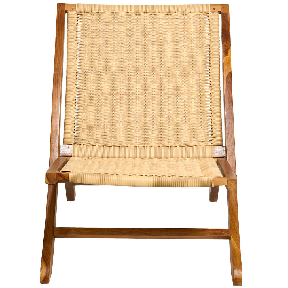 Teak Rattan Foldable Lounge Chair
