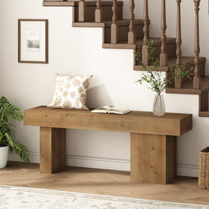 Farmhouse Solid Wood Entryway Bench 47.3"