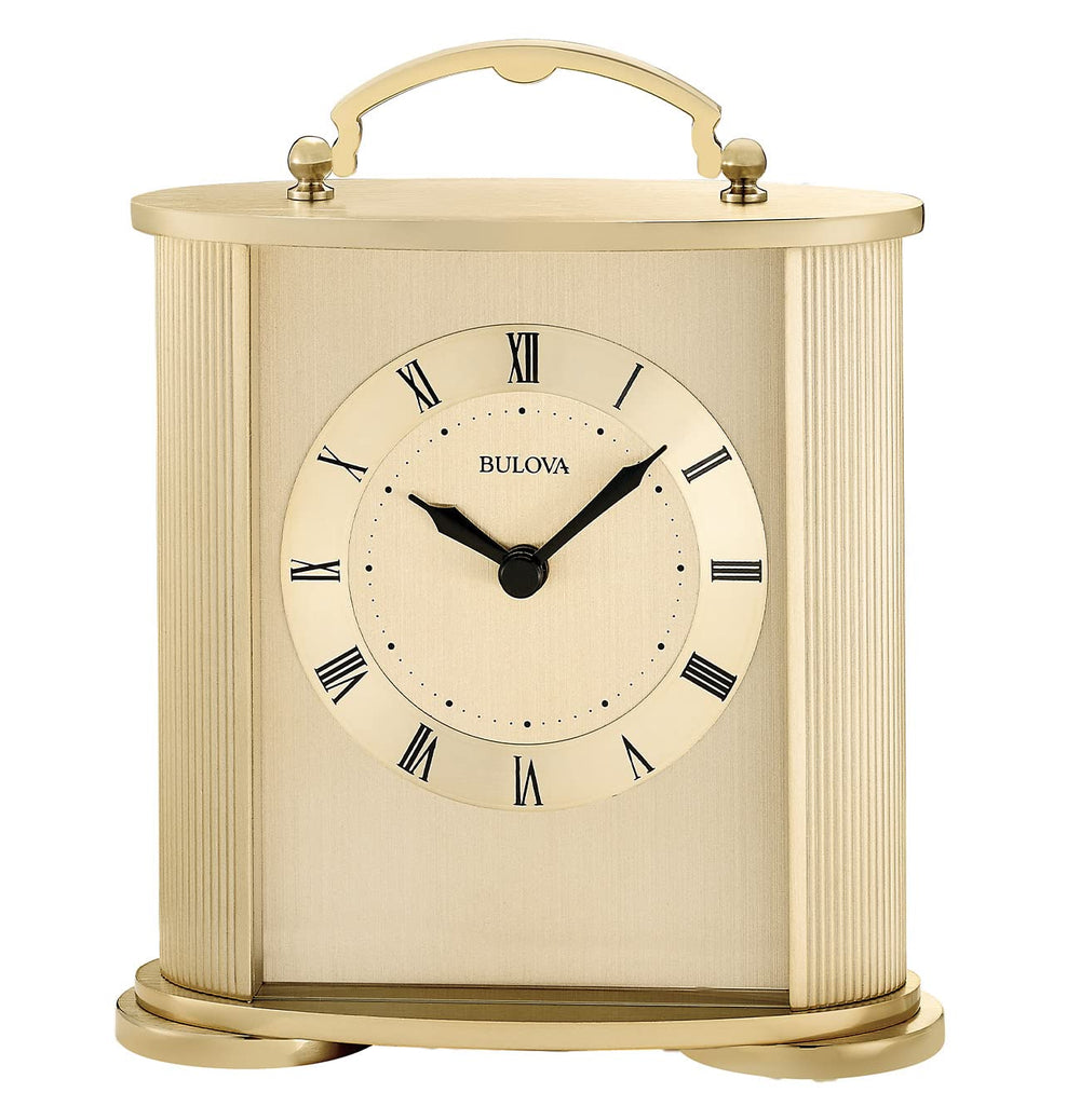 Brushed Gold Analog Wall Clock with Roman Numerals