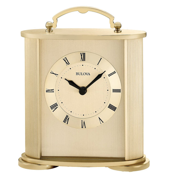 Brushed Gold Analog Wall Clock with Roman Numerals