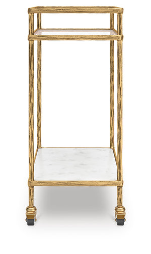 2-Tier Bar Cart with Rolling Casters