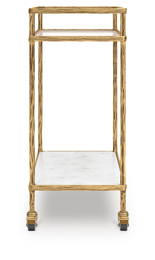 2-Tier Bar Cart with Rolling Casters