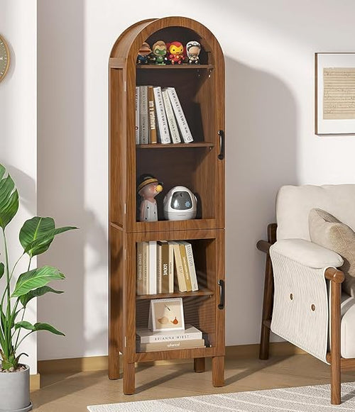 5-Tier Arched Display Cabinet with Acrylic Glass Doors