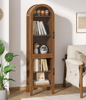 5-Tier Arched Display Cabinet with Acrylic Glass Doors