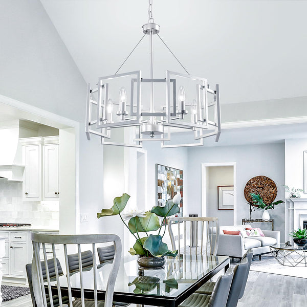 Modern Geometric Chandelier 5-Light Metal Pendant Light