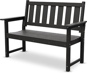HDPE Outdoor Garden Bench – 2-Person Weatherproof Patio Bench