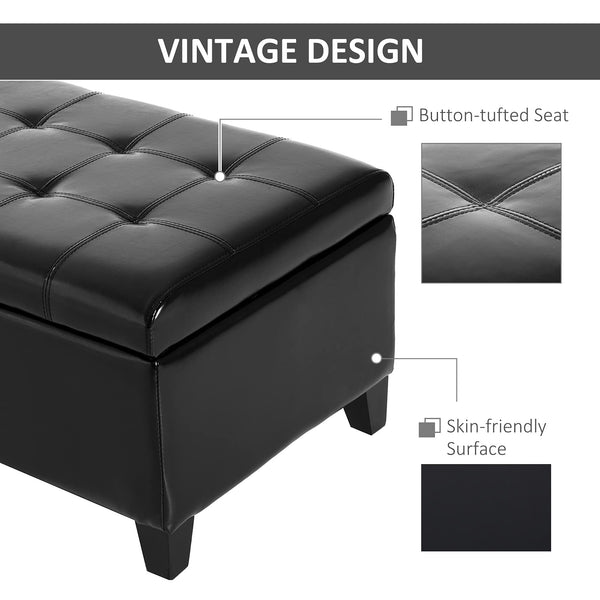 51" Tufted Ottoman Storage Bench with Lift Top