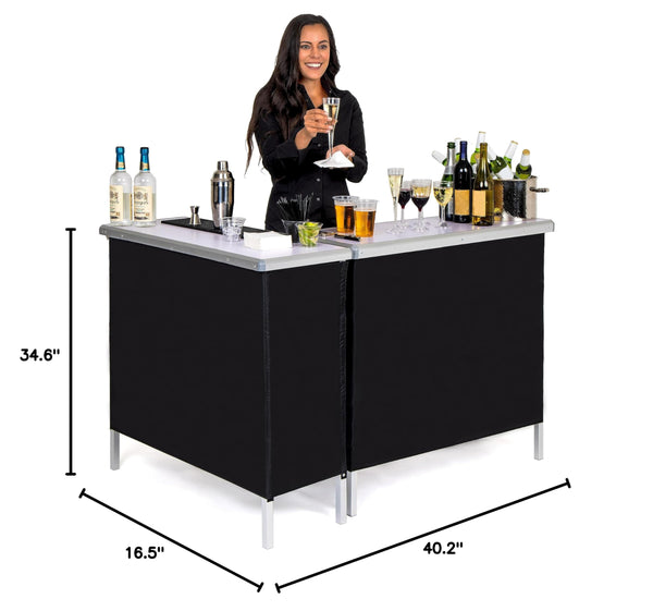 Portable Double Bar Table Set with Carrying Case – Standard or LED