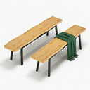 59-Inch Farmhouse Dining Bench – Set of 2 (Oak / Walnut)