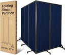 5-Panel Folding Room Divider with Wheels – 10'6"W x 6'7"H