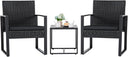 3-Piece Outdoor Wicker Patio Furniture Set with Coffee Table