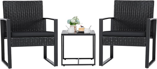 3-Piece Outdoor Wicker Patio Furniture Set with Coffee Table