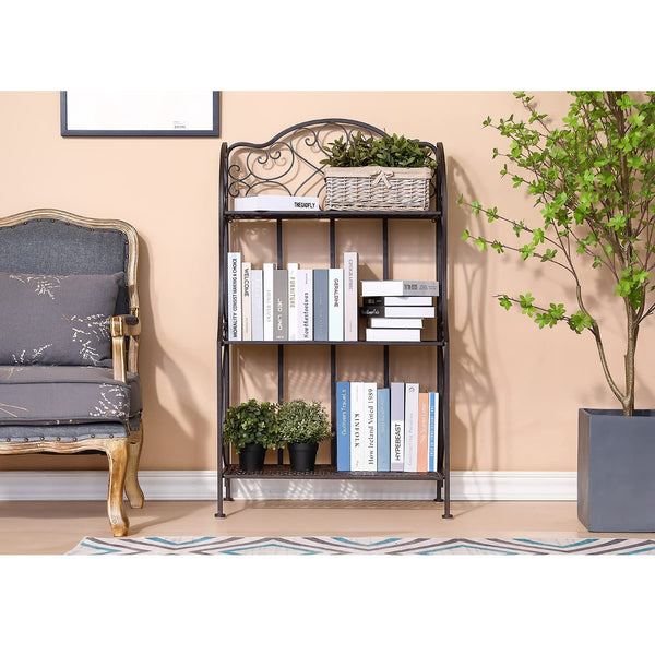 3-Tier Metal Baker's Rack with Microwave Stand & Storage Shelves