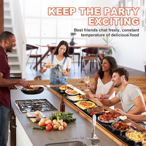 Extra Large Electric Food Warming Tray with Tempered Glass Surface