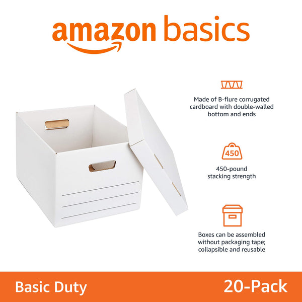 Corrugated Cardboard Filing Boxes with Lift-Off Lid