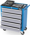 5-Drawer Rolling Tool Chest with Lockable Wheels & Top Cushion