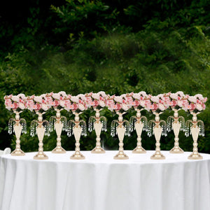 Gold Metal Trumpet Vases Set of 10 – 17.7" Tall Wedding Centerpieces
