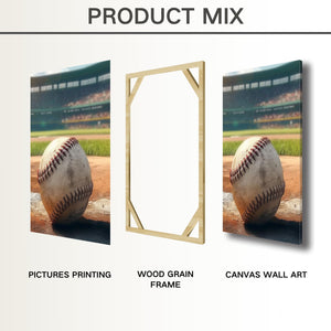 Baseball Canvas Wall Art Set of 3