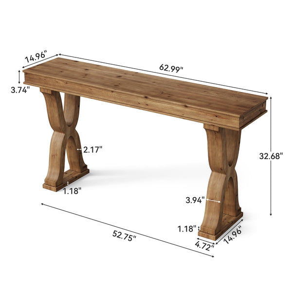 63" Farmhouse X-Leg Console Table