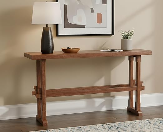 59" Solid Wood Console Table – Farmhouse Entryway & Sofa Table