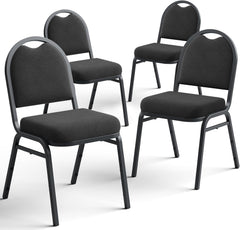 Stackable Upholstered Banquet Dining Chairs – Set of 4