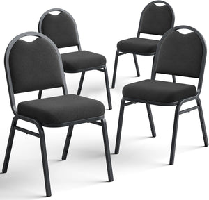 Stackable Upholstered Banquet Dining Chairs – Set of 4