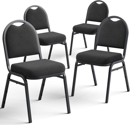 Stackable Upholstered Banquet Dining Chairs – Set of 4