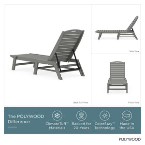 Nautical Patio Chaise Lounge – Slate Grey