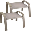 Outdoor Patio Ottoman Set of 2 – Textilene Footstools with Steel Frame