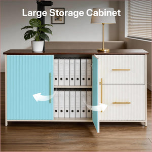 L-Shaped Electric Standing Desk with Drawers & Storage Cabinet