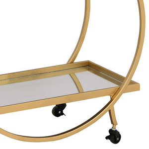 2-Tier Rolling Bar Cart with Mirror Shelves