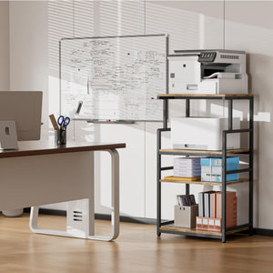 4-Tier Printer Stand with Wheels and Adjustable Shelves
