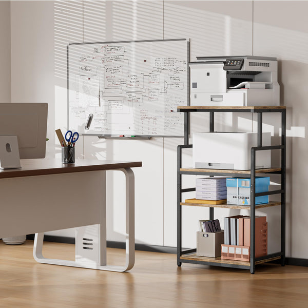 4-Tier Printer Stand with Wheels and Adjustable Shelves