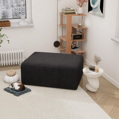 Oversized Corduroy Ottoman Rectangle Pouf with 28D Foam