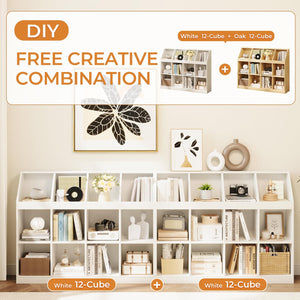 12-Cube Wooden Storage Bookcase