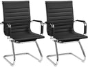 Mid-Back Faux Leather Reception Chair, Set of 2